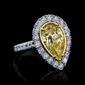Pear Shape Yellow Diamond Ring
