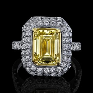 Emerald Cut Yellow Diamond Ring
