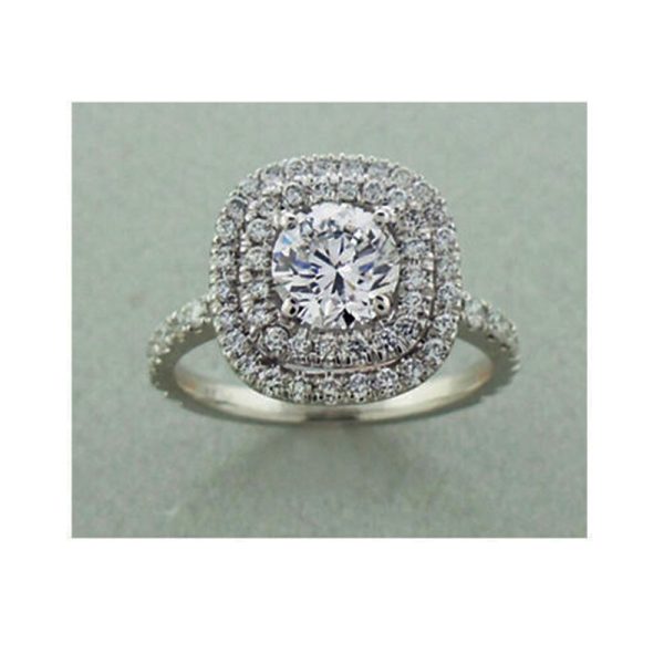Platinum Diamond Engagement Ring 1.70 Carats