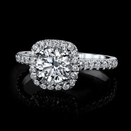 Platinum Diamond Engagement Ring 1.70 Carats