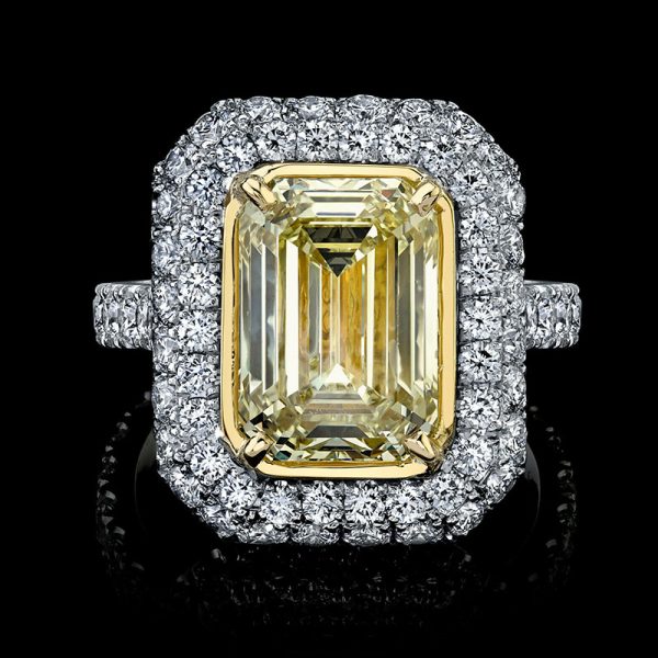 Emerald Cut Yellow Diamond Ring