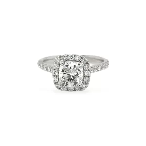 J2408 Cushion Cut Diamond Engagement Ring 2.02 cts in Platinum