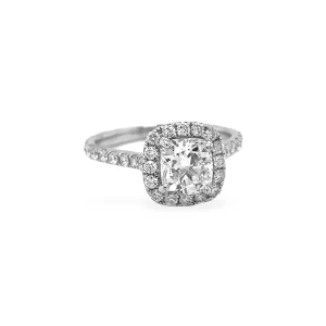 Cushion Cut Diamond Engagement Ring 2.02 ctw in Platinum