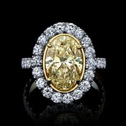 Oval Yellow Diamond Ring 4.47 carats
