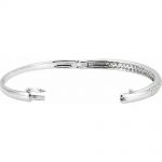 Diamond Prong Set Round Brilliant Bangle Bracelet 1.50 ctw in 14K White Gold