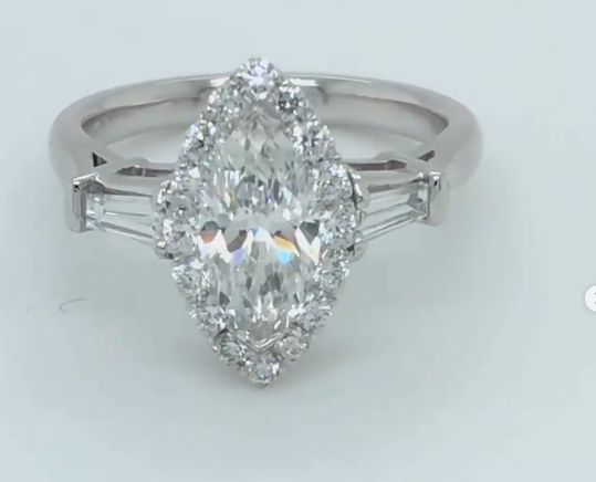 Diamond Marquise Engagement Ring. Set in Platinum