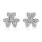 Diamond Clusters in Heart-Shaped Petals Flower Earrings Set in 18K White Gold