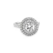 Round Brilliant Diamond with Double Halo Engagement Ring 2.06 ctw in 18K White Gold