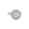 Round Brilliant Diamond with Double Halo Engagement Ring 2.06 ctw in 18K White Gold
