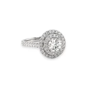 J5641 Round Brilliant Diamond with Double Halo Engagement Ring 2.06 ctw in 18K White Gold