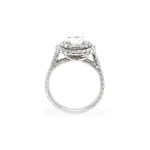 Round Brilliant Diamond with Double Halo Engagement Ring 2.06 ctw in 18K White Gold