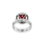 Chatham Ruby and Diamond Double Halo Engagement Ring 3.36 ctw in Platinum