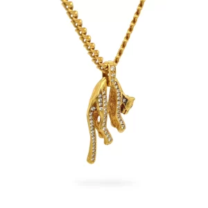 J2416 Diamond Panther Necklace 1.60 ctw in 18K Yellow Gold