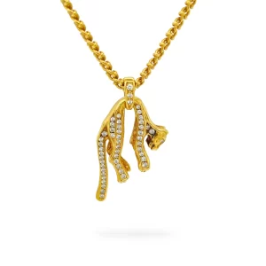 Diamond Panther Necklace 1.60 ctw in 18K Yellow Gold
