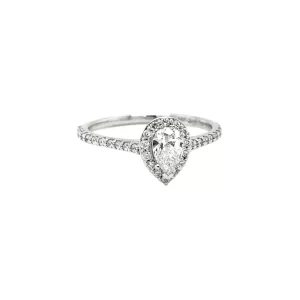 Pear-shaped Diamond Engagement Ring in 14K White Gold