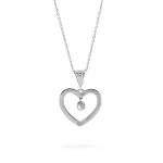 Diamond Heart Necklace 0.89 ctw in14K White Gold