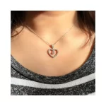 Diamond Heart Necklace 0.89 ctw in14K White Gold