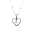 Diamond Heart Necklace 0.89 ctw in14K White Gold