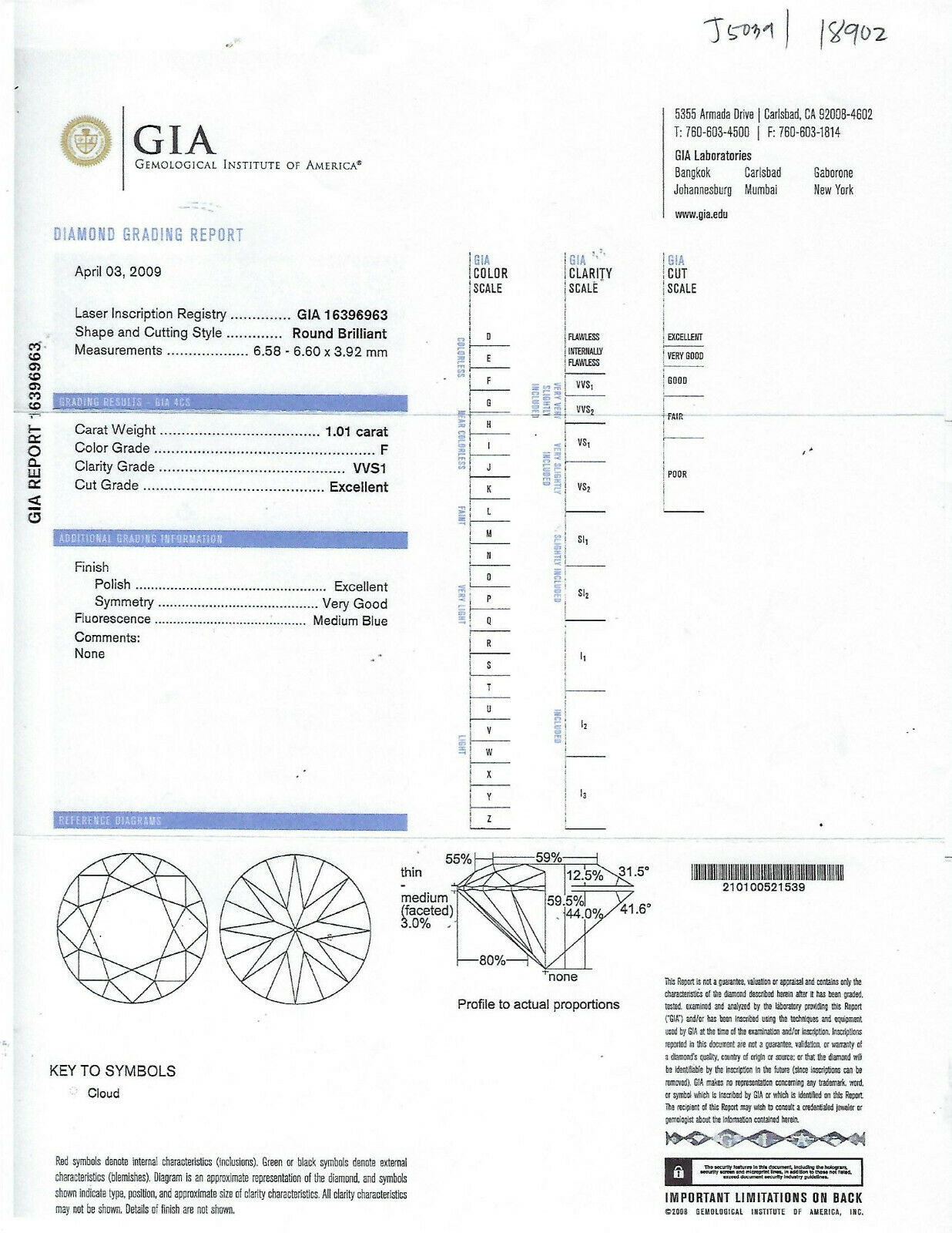 Round Brilliant Diamond with Double Halo Engagement Ring 2.06 ctw in 18K White Gold