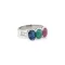 3-Stone Cabochon Ring with 0.26 ctw Diamond in 18K White Gold