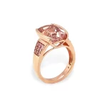 Morganite and Pink Tourmaline Ring in 14K Rose Gold