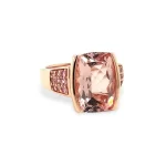 Morganite and Pink Tourmaline Ring in 14K Rose Gold