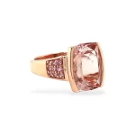 Morganite and Pink Tourmaline Ring in 14K Rose Gold