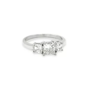Princess Cut Diamond Engagement Ring 1.53 ctw in 18K White Gold