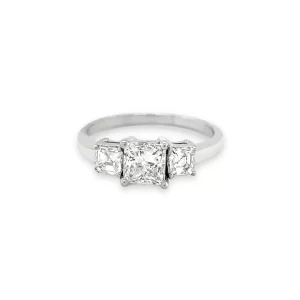 J4979 Princess Cut Diamond Engagement Ring 1.53 ctw in 18K White Gold