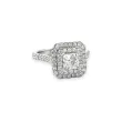 Princess Cut Diamond and Double Halo Engagement Ring 1.90 ctw in Platinum