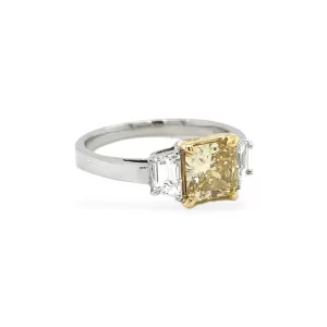 Fancy Brownish Yellow Radiant Diamond Ring