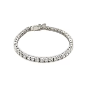 J2341 Diamond Tennis Bracelet 8.16 ctw in 18K White Gold