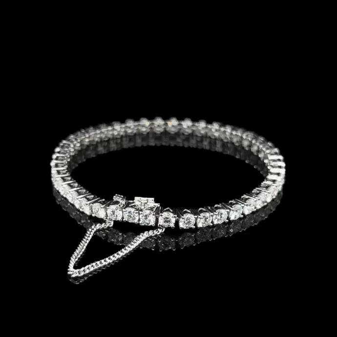 Diamond Tennis Bracelet 8.16 ctw in 18K White Gold