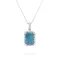 Natural Opal and Diamond Halo Pendant 1.45 ctw in 14K White Gold