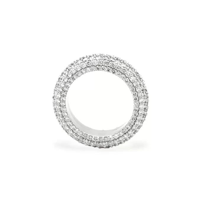 7-Row Diamond Pave Band 4.61 ctw in 18K White Gold