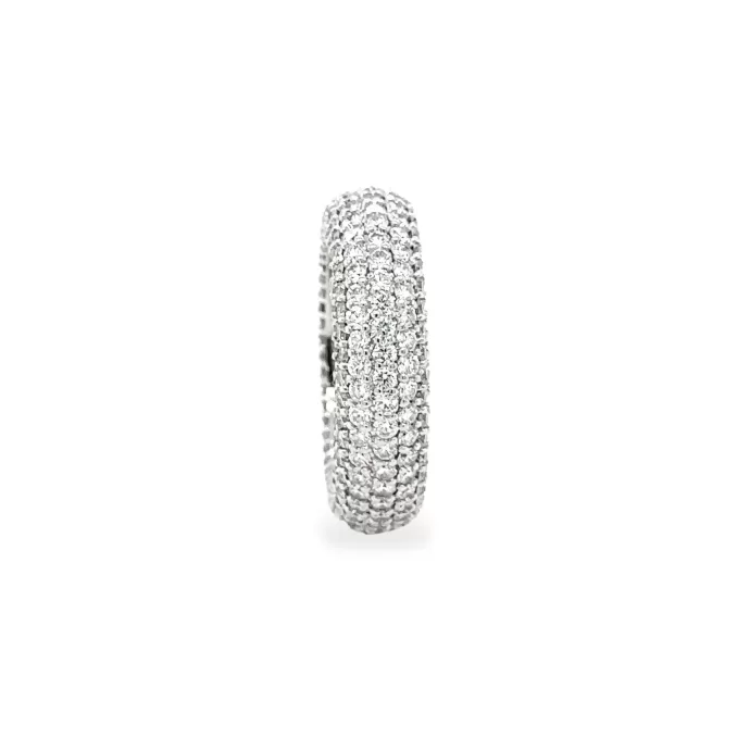 7-Row Diamond Pave Band 4.61 ctw in 18K White Gold