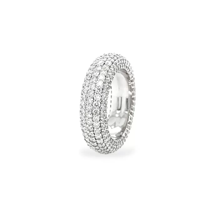 7-Row Diamond Pave Band 4.61 ctw in 18K White Gold
