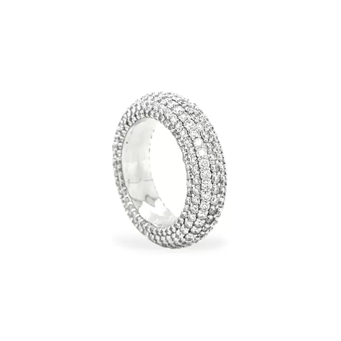 7-Row Diamond Pave Band 4.61 ctw in 18K White Gold