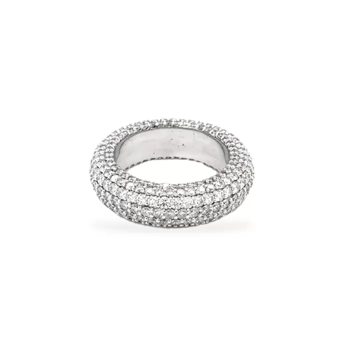 7-Row Diamond Pave Band 4.61 ctw in 18K White Gold