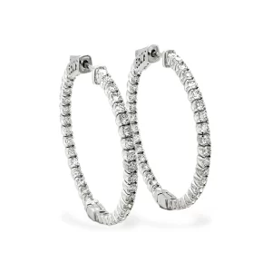 Diamond Hoop Earrings 2.72 ctw in 14K White Gold