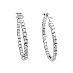 Diamond Hoop Earrings 7.40 ctw in 18K White Gold