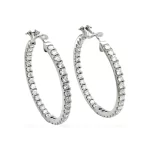Diamond Hoop Earrings 7.40 ctw in 18K White Gold