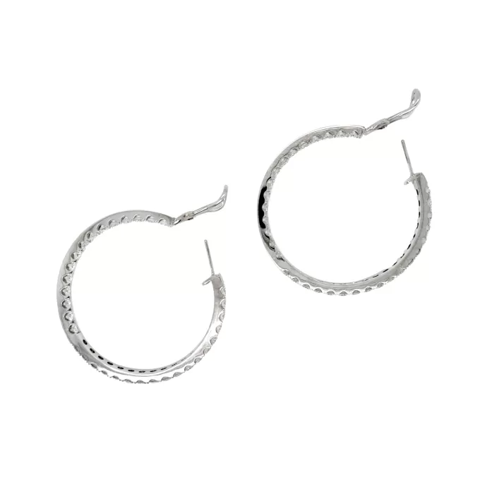 Diamond Hoop Earrings 7.40 ctw in 18K White Gold