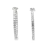 Diamond Hoop Earrings 7.40 ctw in 18K White Gold