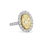 Oval Yellow Diamond Halo Ring