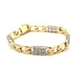 Diamond Curb Link Bracelet  5.25 ctw in 18K Yellow Gold/White Gold