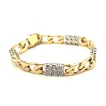 Diamond Curb Link Bracelet  5.25 ctw in 18K Yellow Gold/White Gold