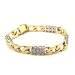 Diamond Curb Link Bracelet  5.25 ctw in 18K Yellow Gold/White Gold