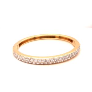 Diamond Bangle Bracelet 3.50 ctw in 14K Yellow and White Gold