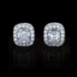 Cushion Cut Natural Diamond Earrings 14.13 carats F Color VS Clarity. 3.95 Carats Small Diamonds. Platinum. GIA